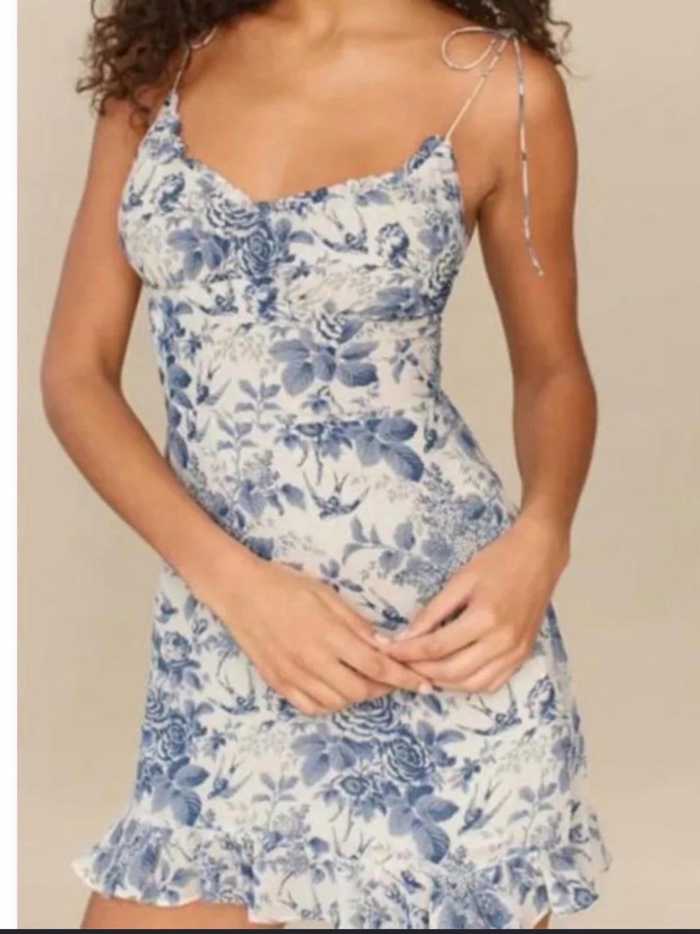 NWT Commense Blue Floral Slip Mini Dress